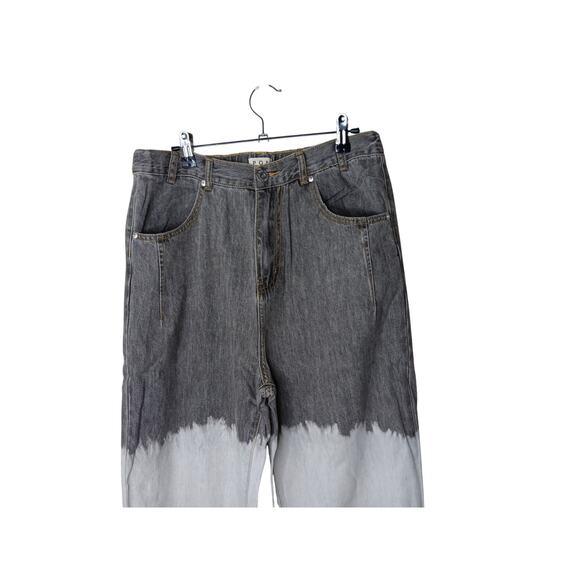New POL Bleached Black Denim Jogger Pants M | High Waist Ombre Fade SZ M - Picture 7 of 16